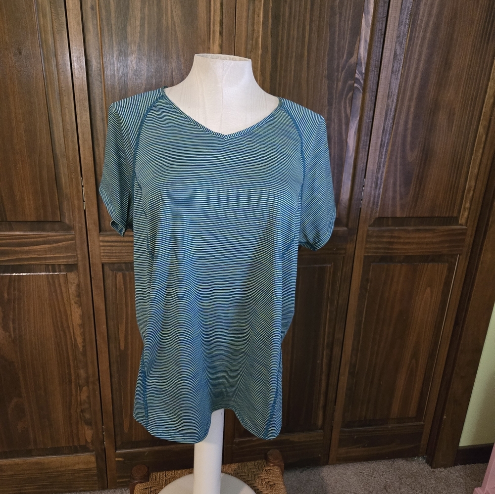 Striped Blue and Green Top